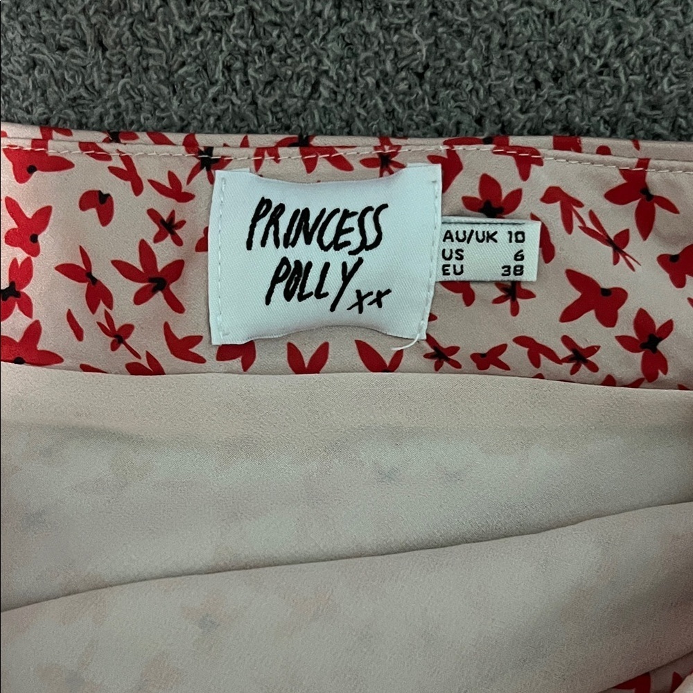 Princess Polly Red and White A-Line Skirt - Picture 2 of 3